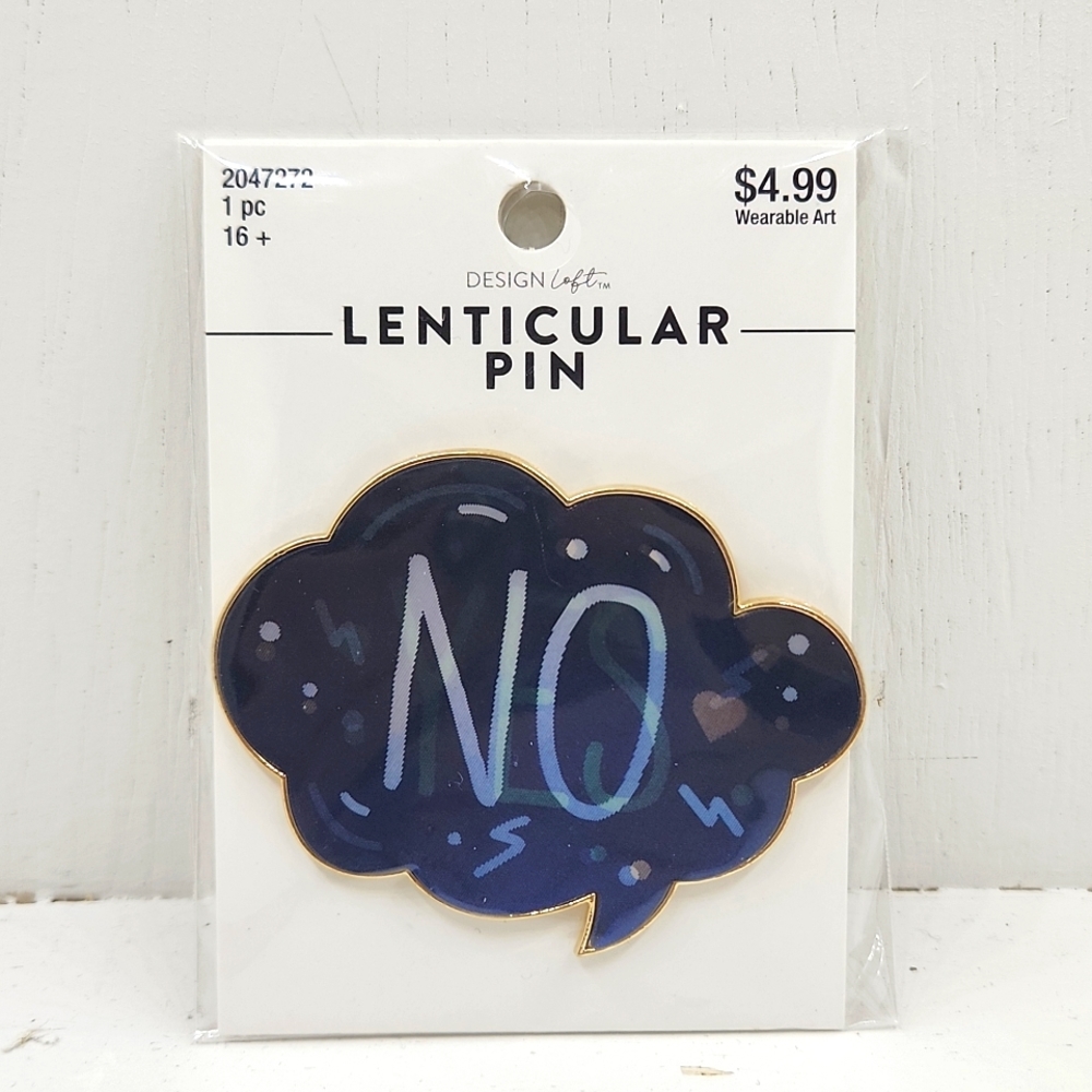 Design Loft Yes/No Lenticular Image Changing Pin